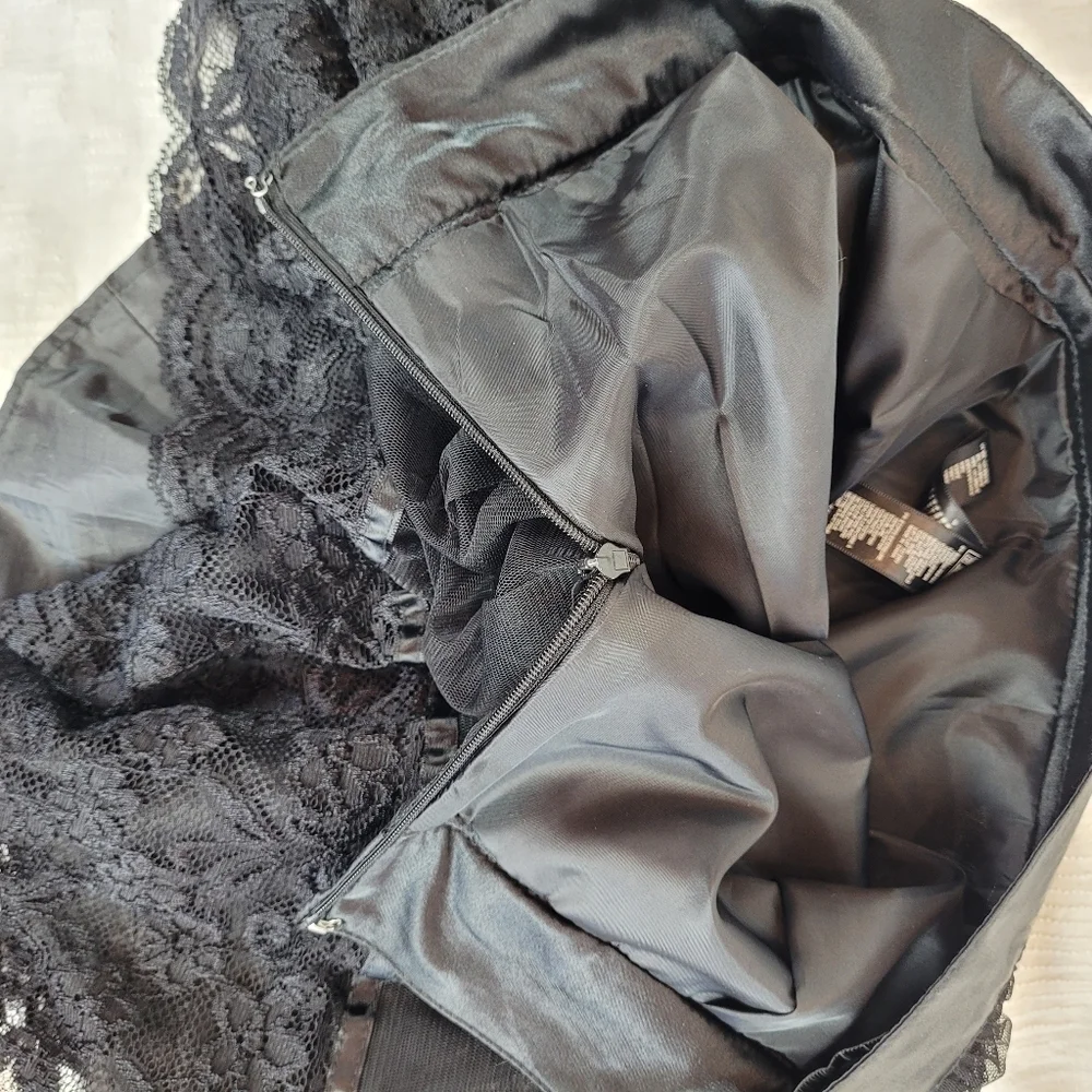 Forever 21 black lined tulle lace mini skirt whimsigoth edgy fairy witchy S/P